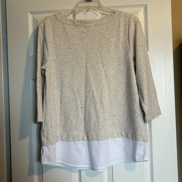 J. Jill women’s light gray speckled blouse size small - Picture 5 of 7